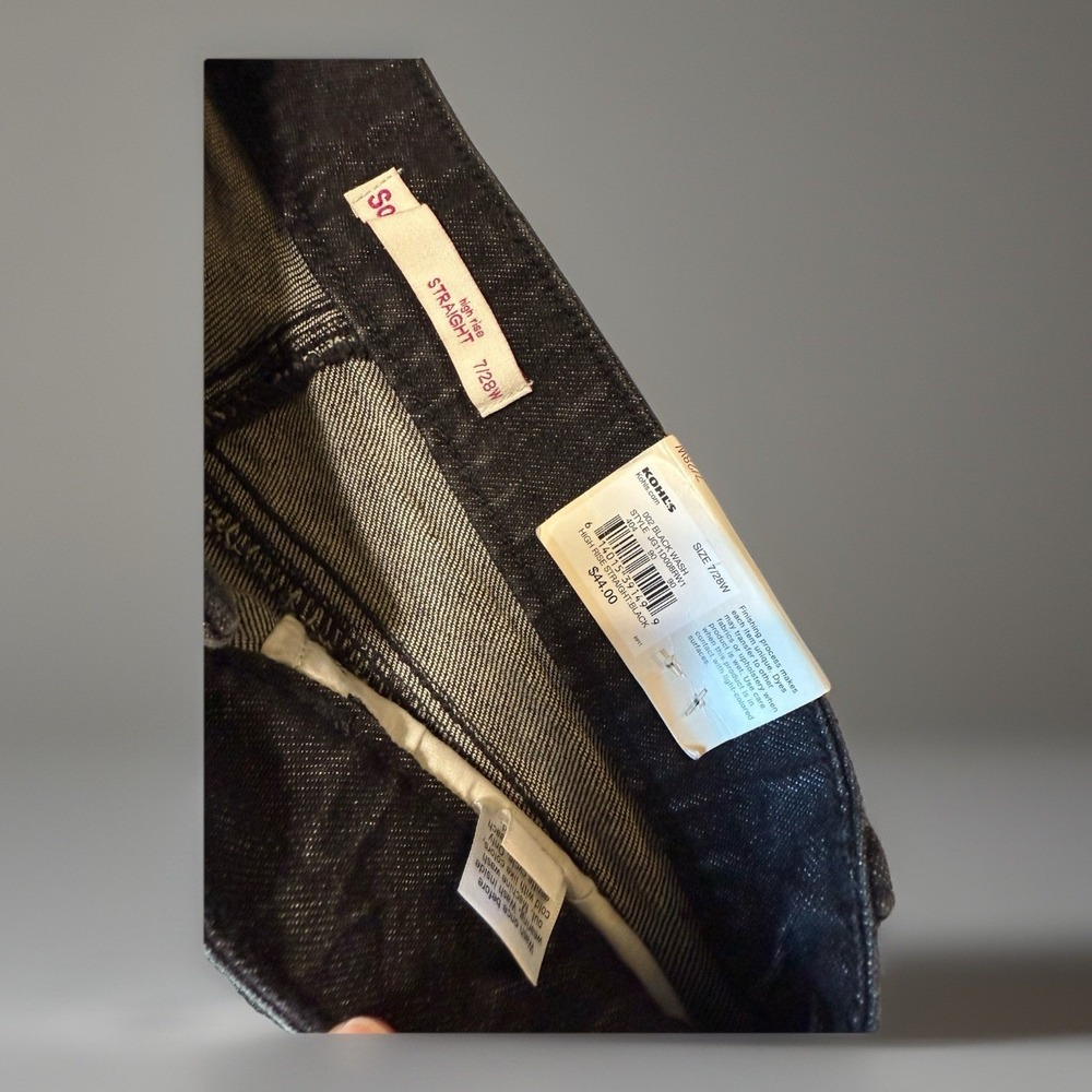 NWT High Rise Straight Black Wash Denim‎ Jeans Womens Size 7 - Picture 5 of 8
